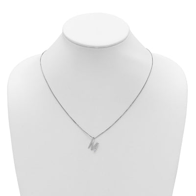 White Ice Sterling Silver Rhodium-plated Diamond Letter M Initial Necklace plus Extender