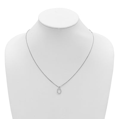 White Ice Sterling Silver Rhodium-plated Diamond Letter O Initial Necklace plus Extender