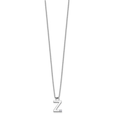 White Ice Sterling Silver Rhodium-plated Diamond Letter Z Initial Necklace plus Extender