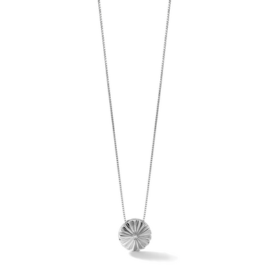 White Ice Sterling Silver Rhodium-plated Fanned Circle with a Diamond Necklace plus Extender
