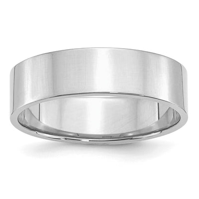 Sterling Silver Rhodium-plated Flat Band