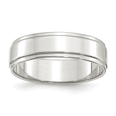 Sterling Silver Flat with Step Edge Band
