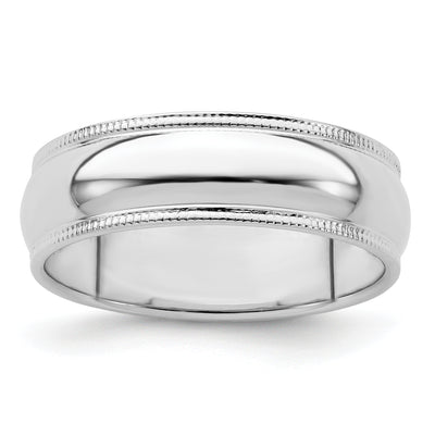 Sterling Silver Half Round Milgrain Band
