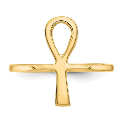 14K Polished Ankh Egyptian Cross Ring