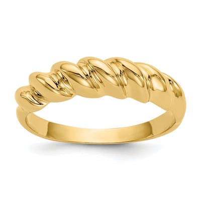 14K Polished Twisted Dome Ring