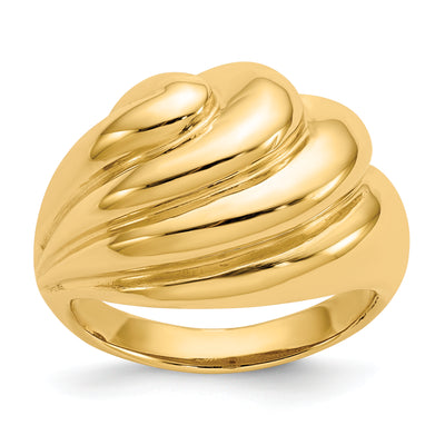 14K Polished Swirl Dome Ring