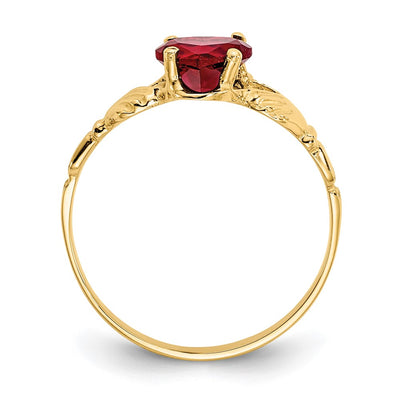 14K January CZ Birthstone Claddagh Ring