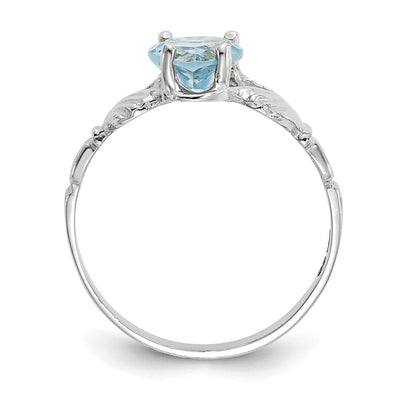 14K White Gold December CZ Birthstone Claddagh Ring
