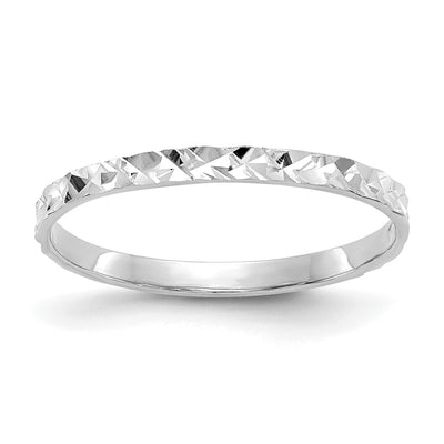 14K 1mm Diamond-cut Design Flat Band Baby / Childs Ring