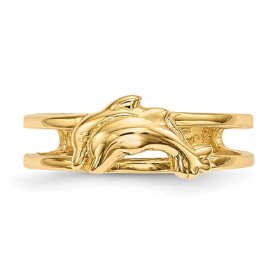 14K Dolphins Toe Ring