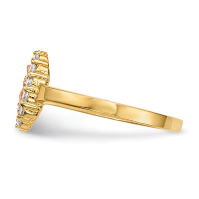 14K Two-tone w/White Rhodium CZ Lady of Guadalupe Ring