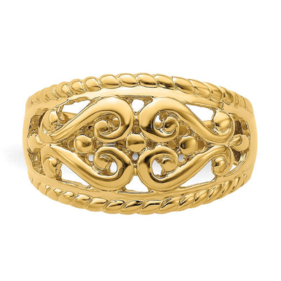 14K Polished Cut-Out Heart Design Band