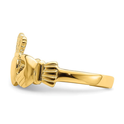 14K Polished Claddagh Ring (size 7)