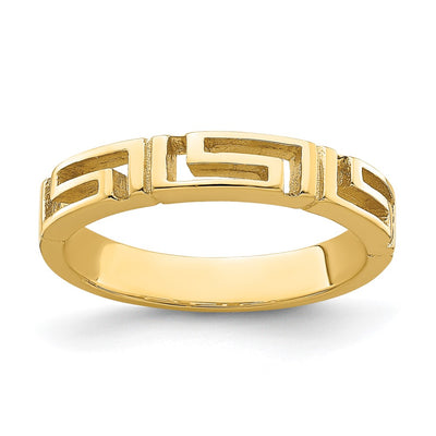 14K Cut-Out Greek Key Band