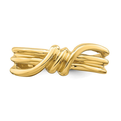 14K Polished Ribbed Band Ring
