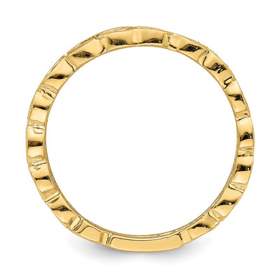 14K Polished Heart Band