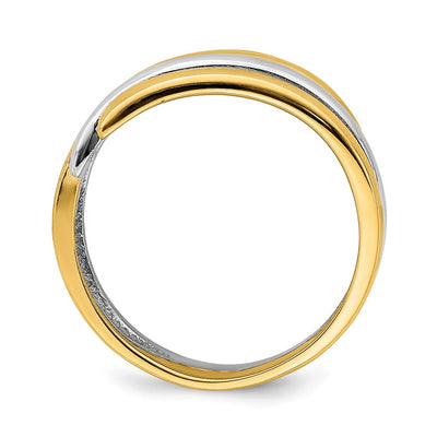 14K Two-Tone Crossover Band