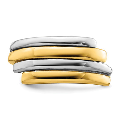 14K Two-Tone Crossover Band