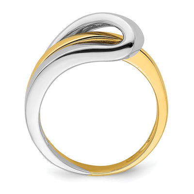 14K Two-Tone Polished w/ Folded Design Band