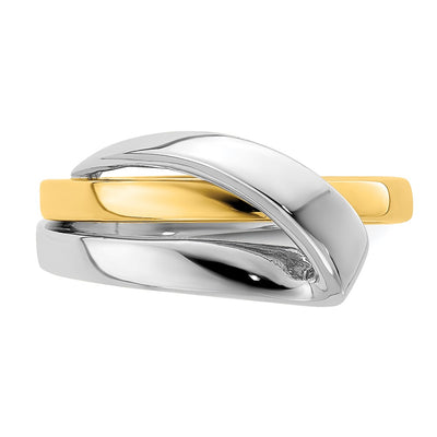 14K Two-Tone Polished w/ Folded Design Band