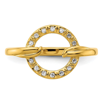 14K Polished Diamond Open Circle Fashion Ring