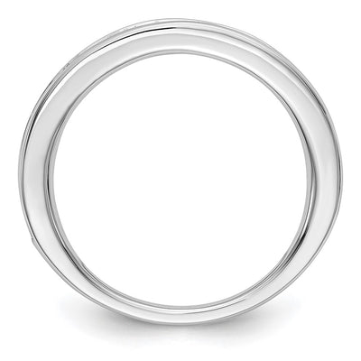 14K White Gold Emerald Complete Channel Band