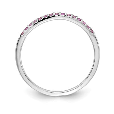 14K White Gold Pink Sapphire Band