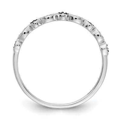 14K White Gold Blue/White Diamond Fancy Band