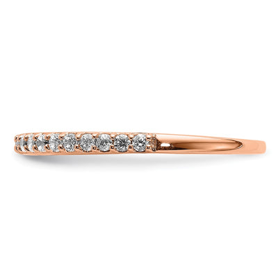 14K Rose Gold Polished Diamond Band