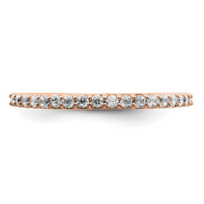 14K Rose Gold Polished Diamond Band