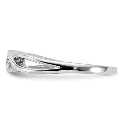 14kt White Gold Polished Diamond Ring