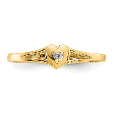 14K . Diamond Heart Toe Ring
