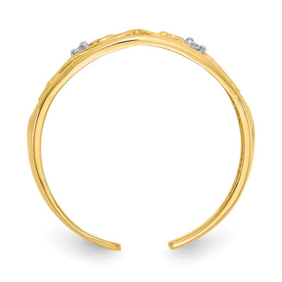 14K . Diamond Scroll Toe Ring