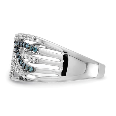 14K White Gold Blue/White Fancy Diamond Ring
