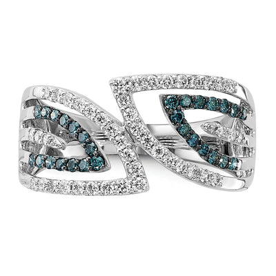 14K White Gold Blue/White Fancy Diamond Ring