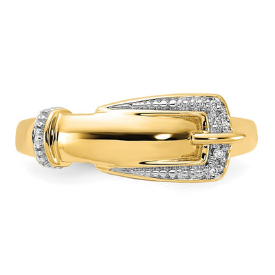 14K Rhodium Diamond Buckle Ring