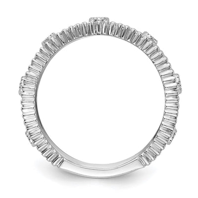 14K White Gold Diamond Vintage Band