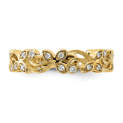 14K Diamond Floral Band