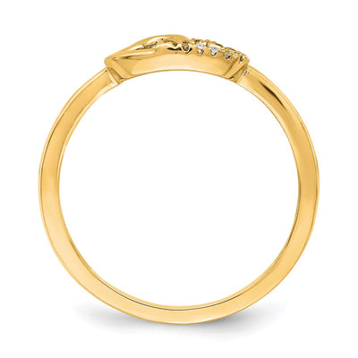 14K Diamond Double Heart Ring