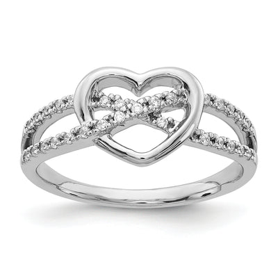 14K White Gold Diamond Heart Ring