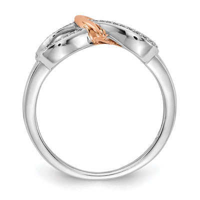 14K Two-tone Diamond Infinity w/Heart Ring