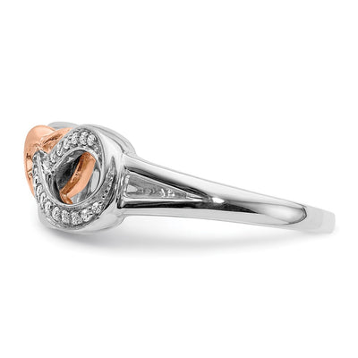 14K Two-tone Diamond Infinity w/Heart Ring