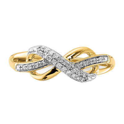 14K Diamond Infinity Symbol Ring