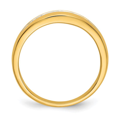 14K w/Rhodium Diamond Mens Channel Ring