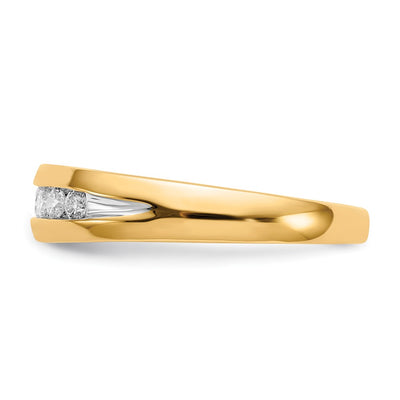 14K w/Rhodium Diamond Mens Channel Ring