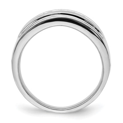 14K White Gold Diamond Mens 5-stone Ring