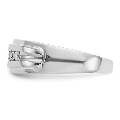14K White Gold Diamond Mens 5-stone Ring