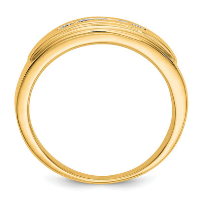 14K Diamond Mens 5-stone Ring