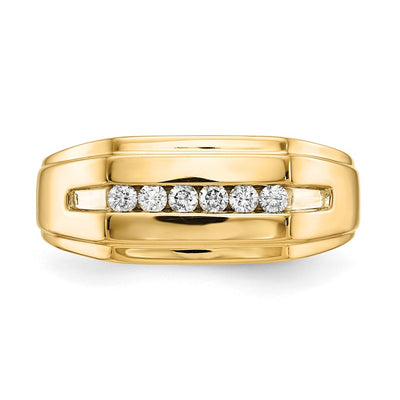 14K Diamond 6-stone Mens Ring