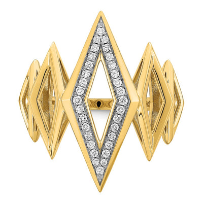 14K Polished Fancy Geometric Diamond Ring